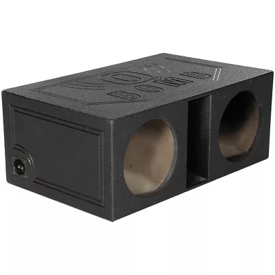 DUAL 12  LARGE-PORTED SUBWOOFER ENCLOSURE CAR SPEAKER BOX W/ DURABLE BED LINER • $199