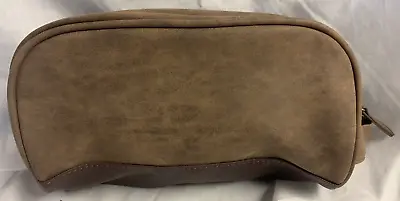 Men’s Brown Leather Toiletry Bag 10” X 6   • $18.19