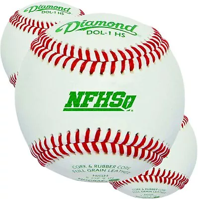 Diamond Baseballs Leather DOL-1 HS 3 Dozen Case High School NFHS • $199.85