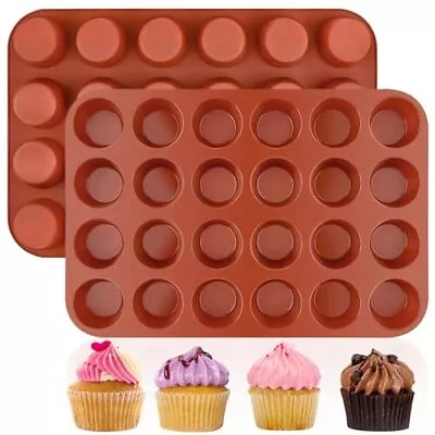 2 Pack 24 Cups Silicone Muffin Top Pans Round Baking Pan For Muffin Cakes Tart • $15.99