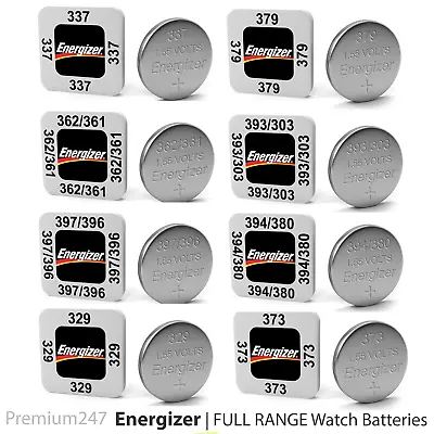 ENERGIZER Silver Oxide 1.5V Watch Batteries ALL SIZES 357 386 377 364 399 371 UK • £2.69