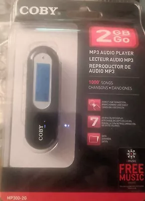 New Black Coby 2gb Mp3 Audio Player Mp300-2g Factory Sealed • $45