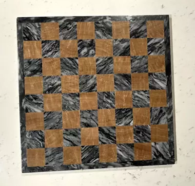 Vintage Marble Chessboard Tan salt And Pepper 7''x7  Home Decor • $24.95