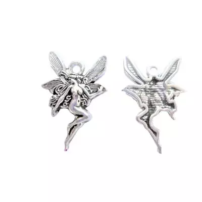 10 X Angel Fairy Spiritual Charms Jewellery Making Pendants Crafts Silver • £1.99