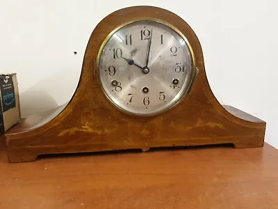 Inlaid Mahogany Napoleon Hat Mantel Clock C1920 B15 Westminster Chime By FHS • £30