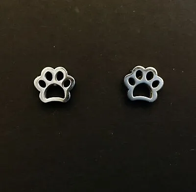 £2.99 • Buy Silver Coloured Stud Earrings, Paw Print, Animals, Dog, Cat, Kitten, Puppy