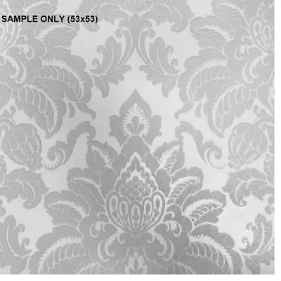SAMPLE Damask Wallpaper Glisten Glitter Sparkle Silver Arthouse • £1.99