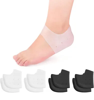 Heel Cups 4 Pairs Silicone Protectors For PainsCracked Heels Spurs Planta... • $9.95