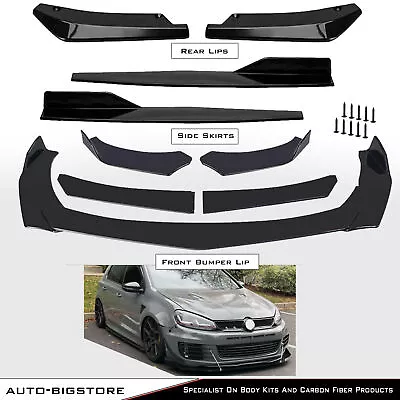 Glossy Black Front Bumper Lip Splitter Lower Spoiler Body Kit For Volkswagen • $55.99