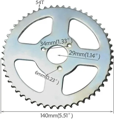 T8F 54T 29mm Rear Chain Sprocket For  49cc Mini Pocket Bike ATV Scooter Ebike  • $18.19