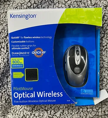 NOS Kensington 72216 USB PilotMouse Optical & Wireless Mouse (silver) • $19.99