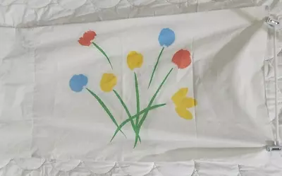 Vtg 70's  Marimekko Tulips Floral King Pillow Case Fabric Percale Flower Power • $33.15