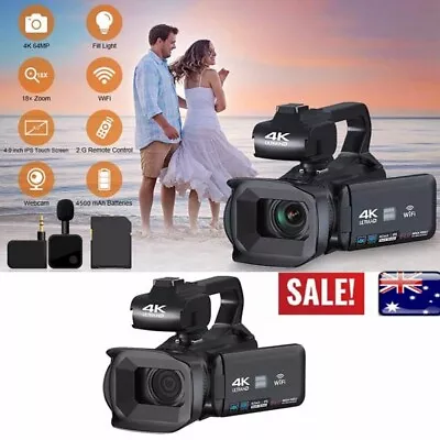 18X Zoom 4K 64MP HD Digital Video Recorder Camera Night Vision WiFi DV Camcorder • $205.78