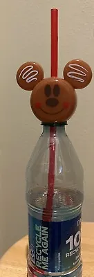 Disney Parks 2022 Mickey Gingerbread Christmas Holiday LU Bottle Topper & Straw • $17.25