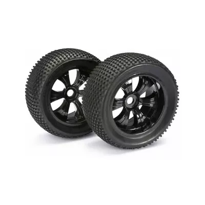 Absima 1/8 Scale Truggy Pre-Glued Black 17mm Hex Dirt Wheel And Tyre 2 PACK • £31.99