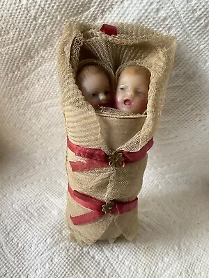 Antique German Wax Babies In Bunting Christmas Ornament-rare • $500