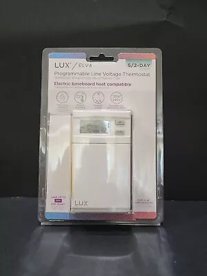 $52.99 • Buy New Lux Elv4 Programmable Line Voltage Thermostat Electric Baseboard Compatible