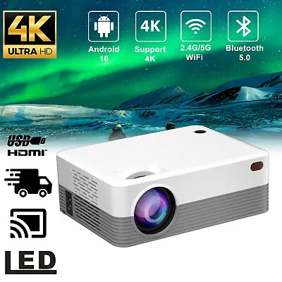4K 7000 Lumen Projector LED 1080P 5G WiFi Bluetooth UHD Portable Home Theater • $70.29