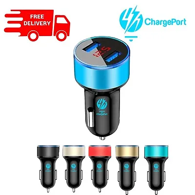 Fast Car Charger USB Cigarette Lighter Socket 2-Port Adapter For IPhone Samsung • £6.89