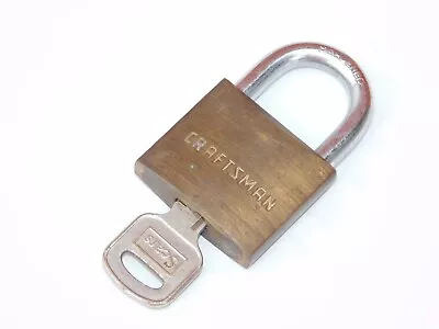Vintage Craftsman Mini Brass Padlock Lock W/ Key Luggage Diary Suit Case Works • $9.95
