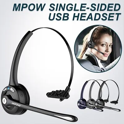 £33.79 • Buy MPOW Pro Bluetooth Headset Over Ear Headphones For Trucker Driver Office Skype
