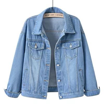 Women's Candy Color Denim Jacket Relaxed Fit Casual Jean Trucker Jacket • $35.20