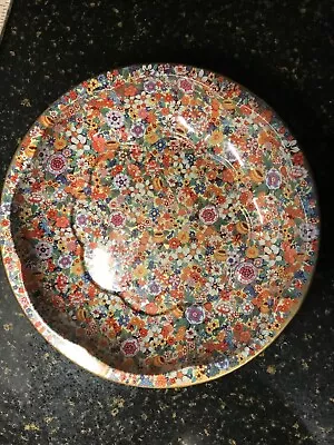 Daher Decorated Tin Ware 1971 Round Gold Floral Tray 2/Floral Cutout/Daisy Mult • $12.49