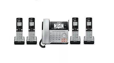 AT&T 2 Line Cordless Intercom Paging Dual Conference Phone System W 5 Handsets • $229.99