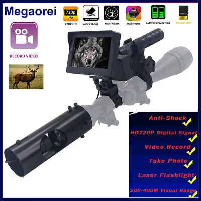 £105.59 • Buy 720P Video Record Night Vision Scope W/ Laser IR Flashlight For Riflescope 400M 