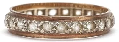 9ct Gold Clear Stone Eternity Ring Size Q 2.0 Grammes • £65