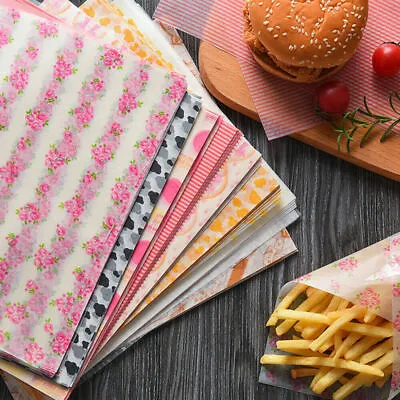£5.89 • Buy 50PCS Food Wrapping Wax Paper Hambur Sandwich Bread Candy Wrap Paper