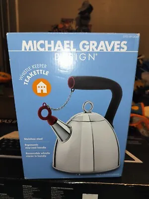 Michael Graves Design Whistle Keeper Kettle Polished Stainless Steel Tea Pot • $80