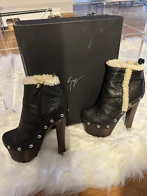$250 • Buy Brand New Giuseppe Zanotti Platform Boots Shearling Boots With Real Fur In Box!!