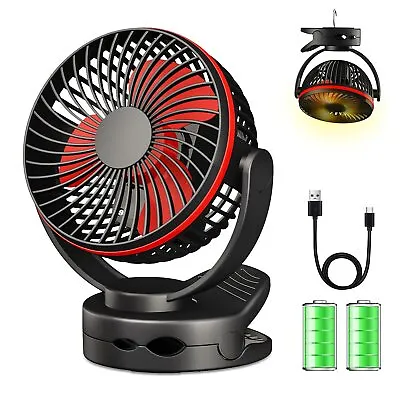 Clip On Fan - USB Desk Table Fan: Battery Operated Ultra Quiet 4-Speed Portable • £26.72