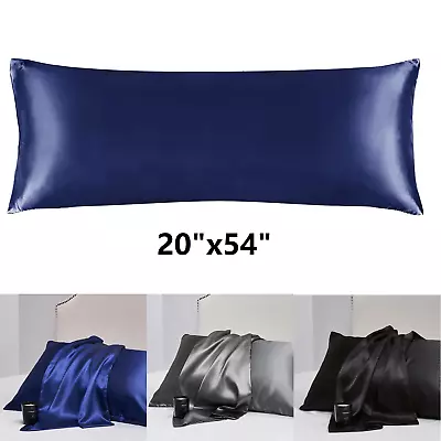 Long Satin Body Pillow Case 20 X 54  Ultra Soft Silky Cooling Body Pillow Cover • $8.49