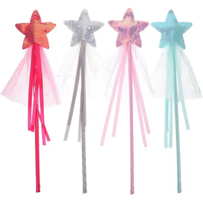  4 Pcs Butterfly Fairy Stick Toys For Girl Pentagram Wand Make Up • £12.19