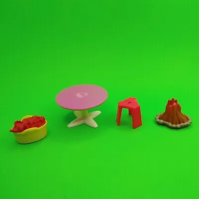 Peppa Pig Replacement 2 Tables Volcano And Basket Of Toys 4 Piece Lot • $14.99