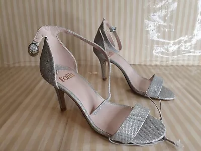 Faith - Silver Glitter  High Stiletto Heel Sandals Uk 3 NEW £29 Debenhams  • £11.99