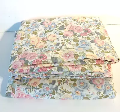 Laura Ashley Pastel Floral Curtains Two Panels Lined Vintage 90s 84 L 40 W • $64.95