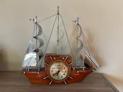 Vintage Mastercrafters Yankee Clipper Sailboat Mantel Clock - Not Working • $40