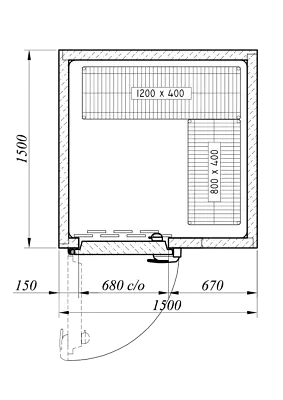 Cold Room With Cooling Unit 1500 (w) X 1500 (d) • £3350