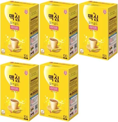 Korean Instant Coffee Mix Maxim Mocha Gold Light Low Sugar 100 Sticks 5 Boxes • $290.35