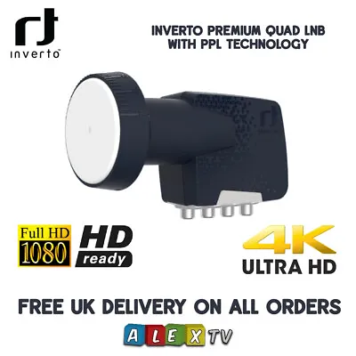 Inverto Quad Output Black Premium 0.2dB Satellite LNB PPL Technology • £23.95