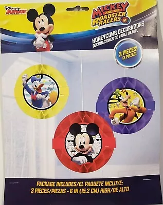 2 PACK Disney Jr Mickey Roadster Racers 3-Pc Honeycomb Decoration Party Supplies • $12.50