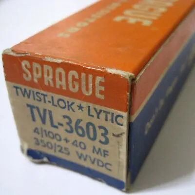 SPRAGUE ® TVL-3603 4 100 40 MF @ 350 25 25 WVDC Can Electrolytic Capacitor - New • $17.95