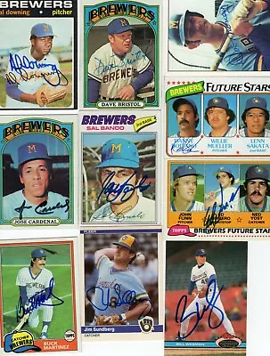 Autographed Brewers Cards 1970's 80's 90's 2000's 20% OFF After 4 Cards • $3.99