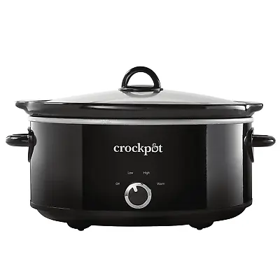 New Crockpot 7 Quart Oval Manual Slow Cooker - Black • $31.99