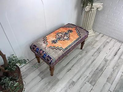 Ottoman Bench Piano Bench Entry Bench Orange Bench Upholstered Bench • $250