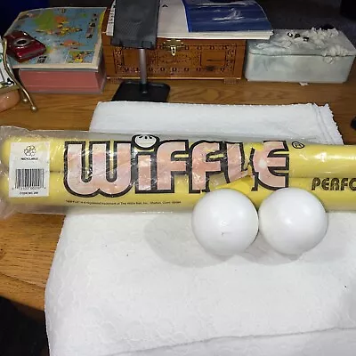 Set Of 3 Vintage Official Yellow Wiffle Bats With Balls Made In USA Original Bag • $59.99