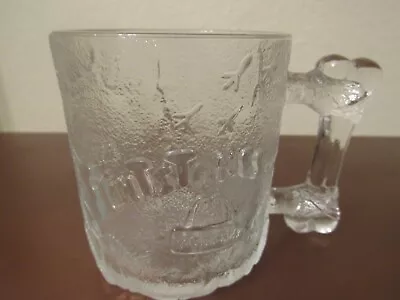 McDonalds Flintstones 1993 Glass Mug Pre Dawn Clear Frosted Made In USA • $6